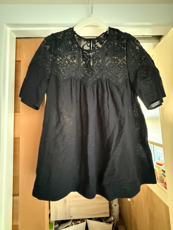Sea Tops - SEA lace yoke black a-line top